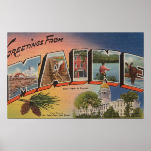 Poster Maine (Capitale/Fleur d'État)