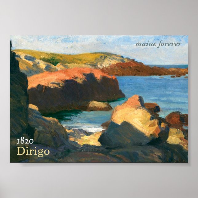 Poster Maine Forever Bicentennial Stamp Art (Devant)