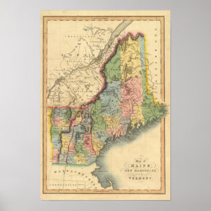 Poster Maine, New Hampshire, Vermont