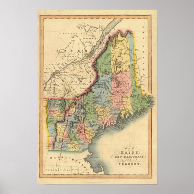 Poster Maine, New Hampshire, Vermont (Devant)