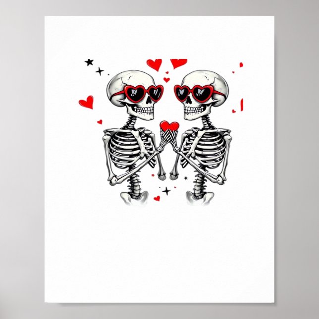 Poster Mains Coeur Squelette Pour Trending (Devant)