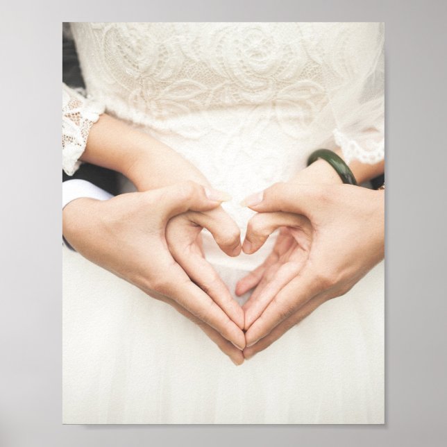 Poster Mains de retenue de mariée et de chambre (Devant)