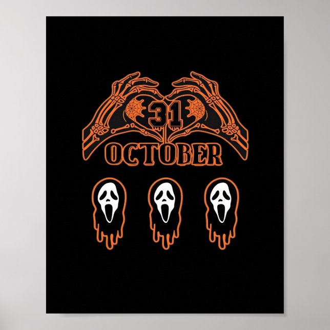 Poster Mains De Squelette Pour Halloween Classique (Devant)