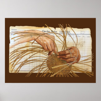 Poster Mains du tisserand de panier