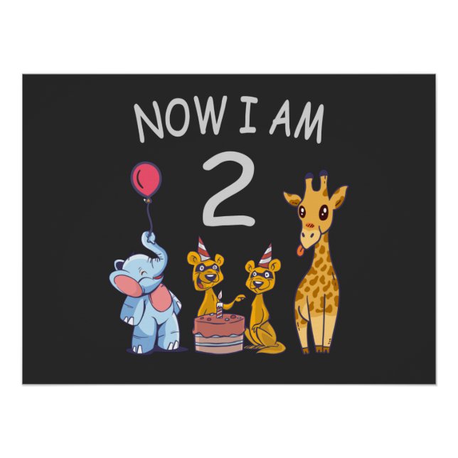 Poster Maintenant, j'ai 2 ans 2e anniversaire au Zoo Baby (Devant)