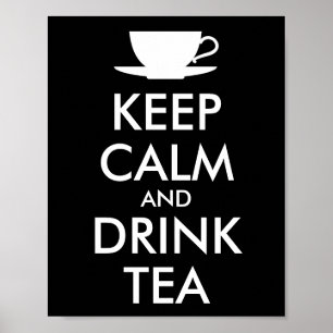 Poster MAINTENEZ LE THÉ CALME et de BOISSONS - tasse de