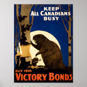 Poster Maintenir tous les Canadiens occupés - Propagande