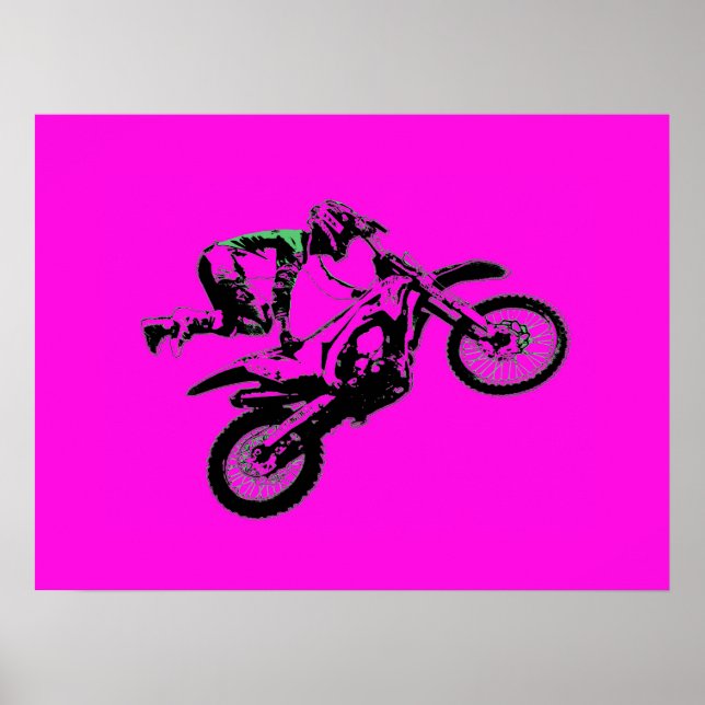 Poster Maintien en marche - Motocross Stunt Freestyle (Devant)