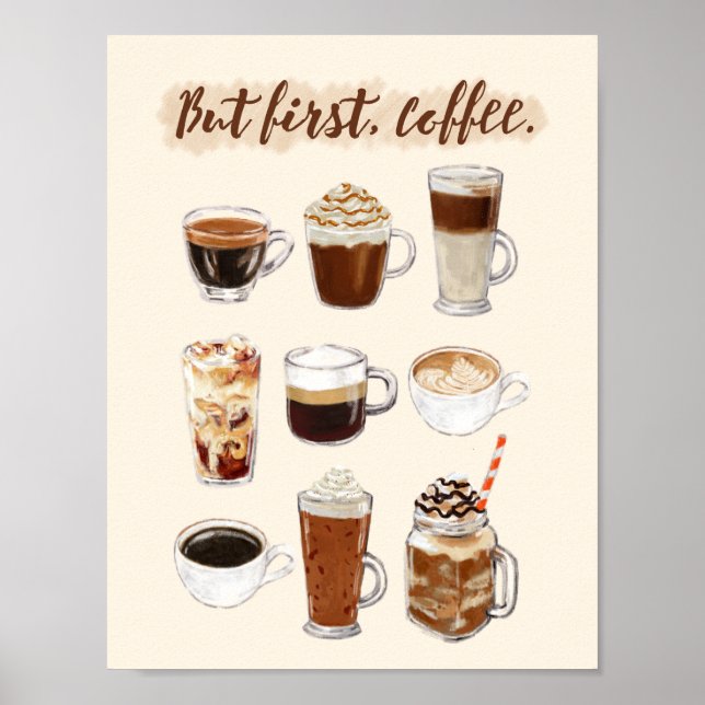 Poster "Mais d'abord, café" (Devant)