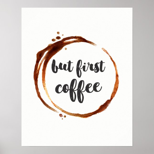 Poster Mais la première typographie du café cite une affi (Devant)