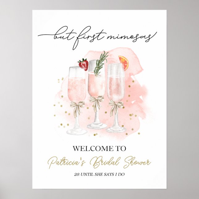 Poster Mais Première Fête des mariées Mimosas Bienvenue (Devant)