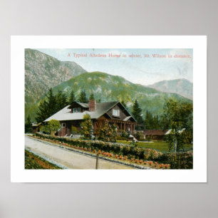 Poster Maison à Altadena, Mt. Wilson CA 1910 Vintage
