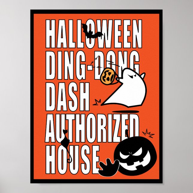 Poster Maison autorisée Halloween DDD (Devant)