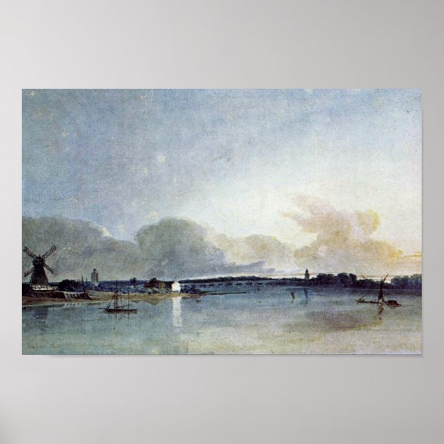 Poster Maison Blanche À Chelsea Par Thomas Girtin (Devant)