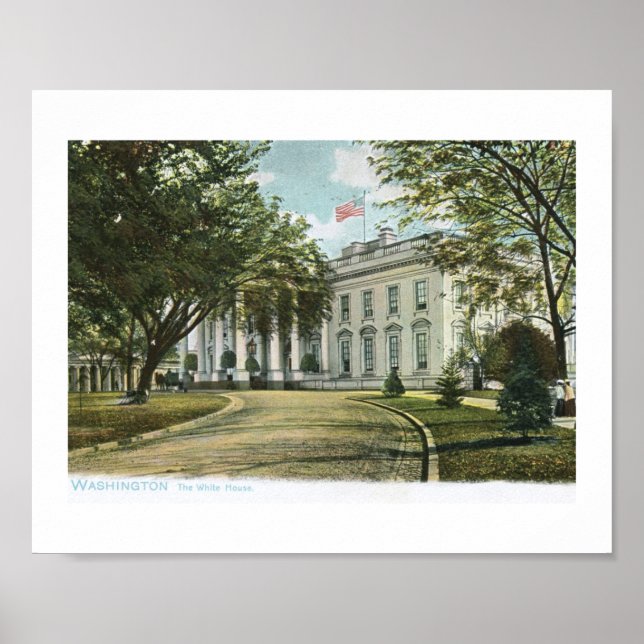 Poster Maison Blanche, Washington DC Vintage (Devant)