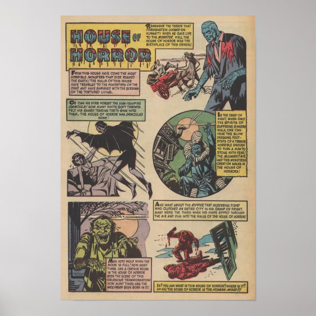Poster Maison Classique D'Horreurs Monstres De Livres Com (Devant)