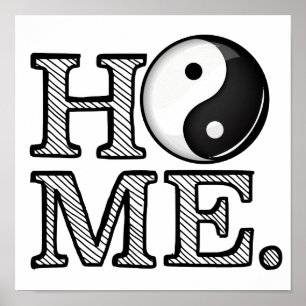 Poster Maison dans le symbole de Yin Yang d'harmonie