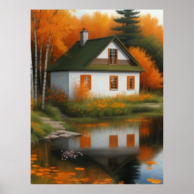 Poster maison d'automne (Devant)
