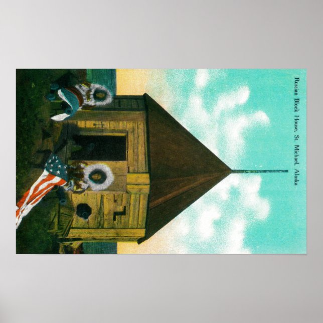 Poster Maison de bloc russe à St. Michael, Alaska (Devant)