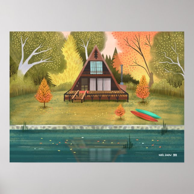 Poster Maison de Cabine A-Frame (Devant)