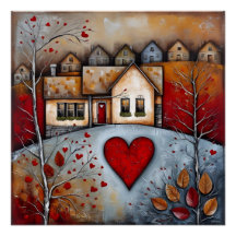Maison de campagne sur la colline grunge Ai art