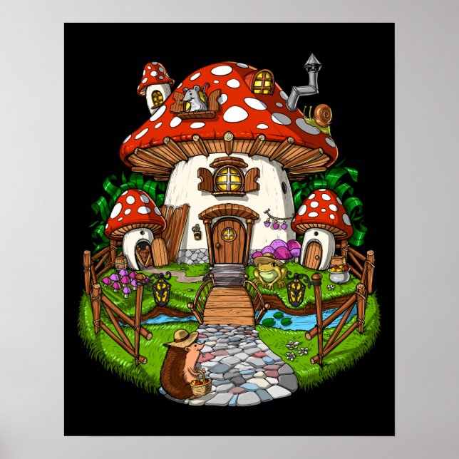 Poster Maison de champignons (Devant)