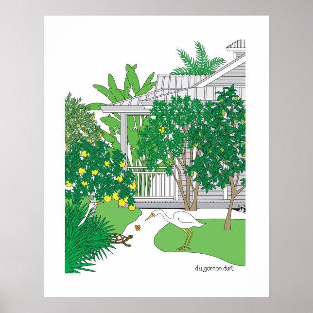 Poster Maison de Floride tropicale (Devant)