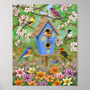 Poster Maison de jardin pour oiseaux chanteurs Lily