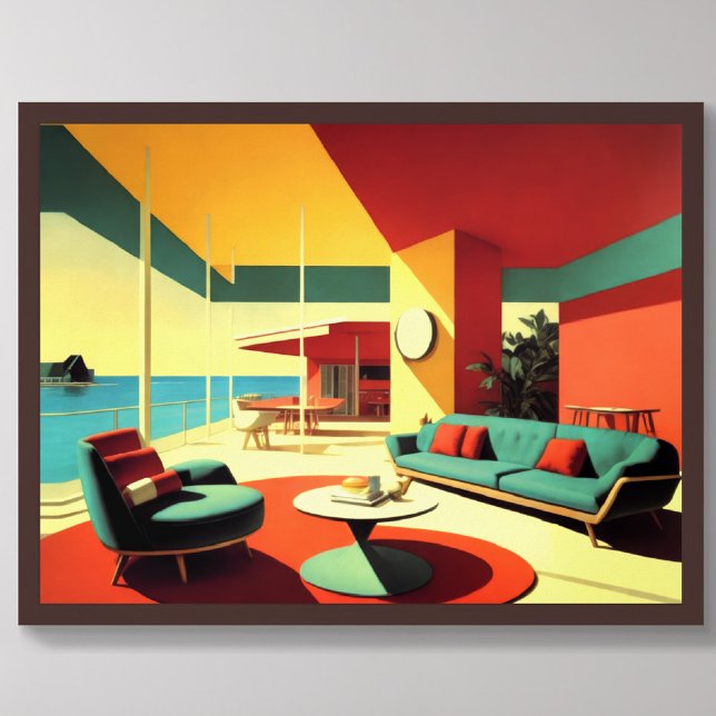 Poster Maison de rêve moderne du milieu du siècle 4:3 (Créateur téléchargé)