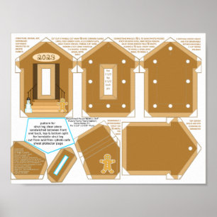 Poster Maison en pain d'épices 2023 do-it-yourself cadre 
