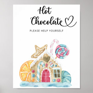 Poster Maison en pain d'épices - Bar de chocolat chaud