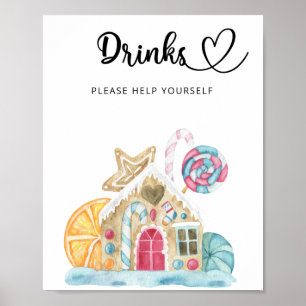 Poster Maison en pain d'épices - Boissons servez-vous  Af