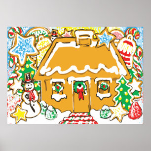 Poster Maison en pain d'épices Cookies congelés Scène de 