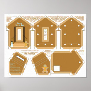 Poster Maison en pain d'épices Joyeux Noël do-it-yourself