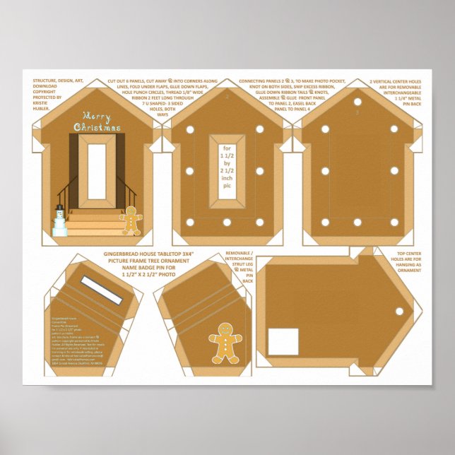 Poster Maison en pain d'épices Joyeux Noël do-it-yourself (Devant)