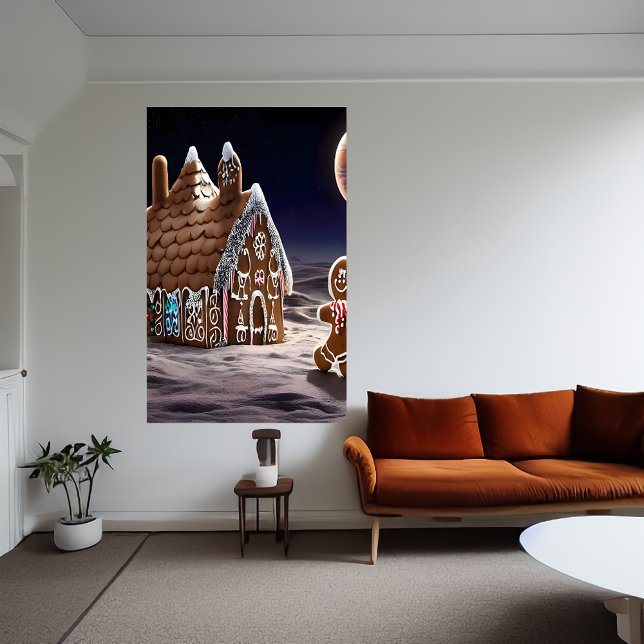 Poster Maison en pain d'épices sur la lune | AI Art Poste (Créateur téléchargé)