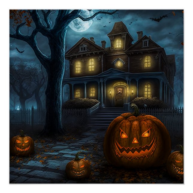 Poster Maison Halloween (Devant)