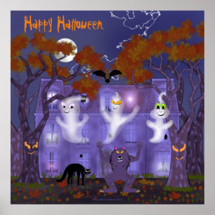 Poster Maison hantée avec orbes