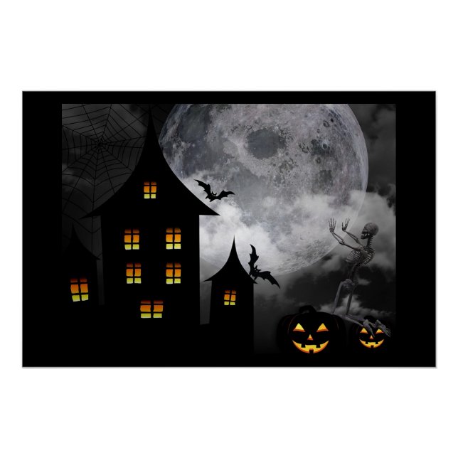 Poster Maison hantée d'Halloween (Devant)