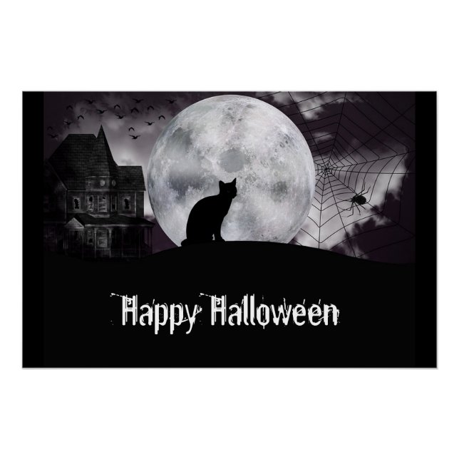 Poster Maison hantée d'Halloween (Devant)