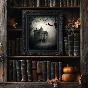 Poster Maison Hantée - Halloween Éffrayant Imprime