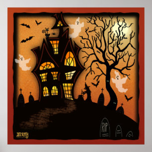 Poster Maison hantée Halloween Inspirivity Classroom