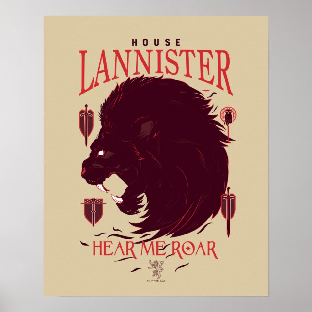 Poster Maison Lannister - Entendez-moi Roar (Devant)
