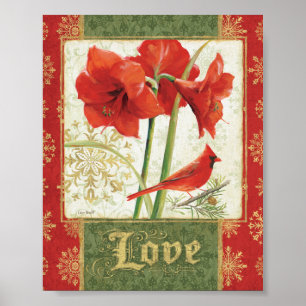 Poster Maison pour l'amour d'amaryllis de Noël