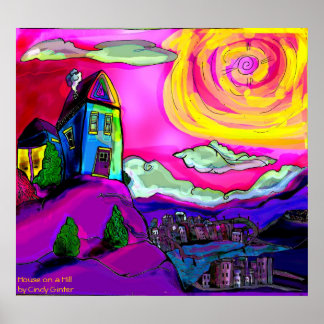 Poster maison sur la colline