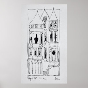 Poster Maison victorienne   San Francisco, Californie