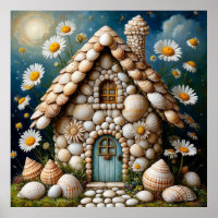 Maisonnette fantaisiste avec jardin fleuri vibrant