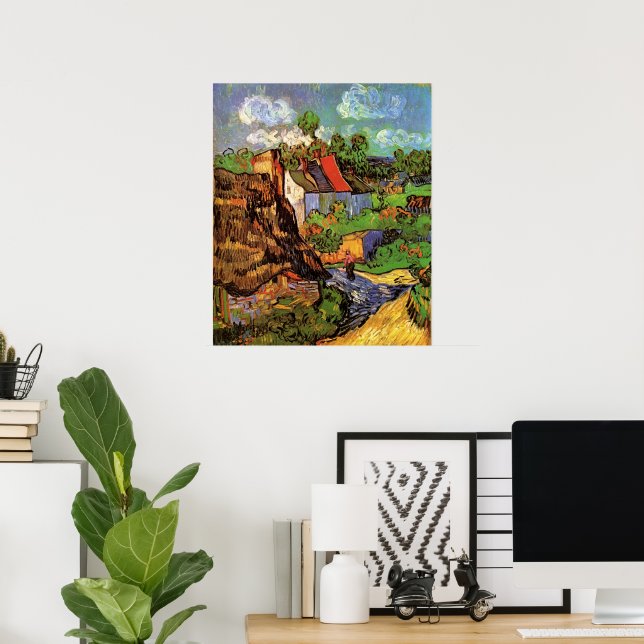 Poster Maisons à Auvers par Vincent van Gogh (Bureau à domicile)