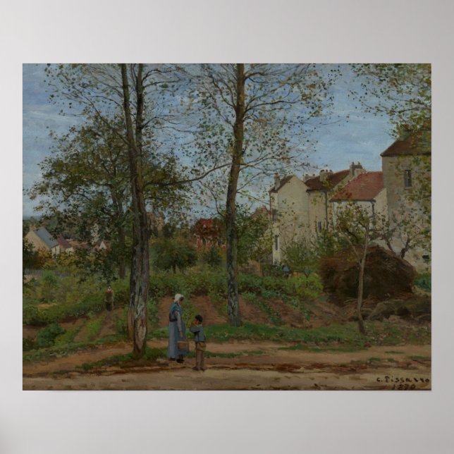 Poster Maisons à Bougival (automne), 1870 Pissarro (Devant)