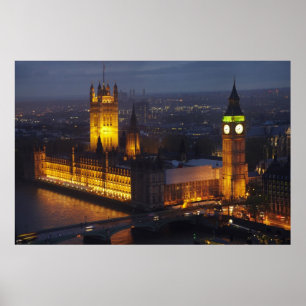 Poster Maisons du Parlement, Big Ben, Westminster